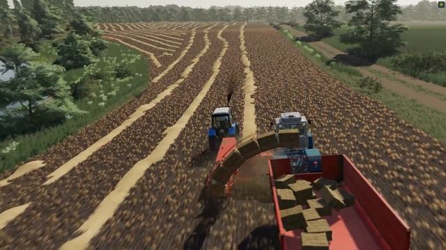 FS19 Timelapse #58 Уборка соломы, прессование в тюки, перевозка