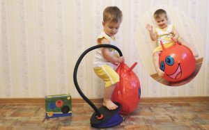 ★ ШАР МЯЧ ФИТБОЛ с рогами надуваем и играем