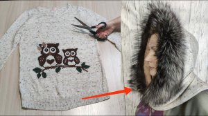 НЕ ПРОПУСТИТЕ: уникальная переделка старого свитера/ Лучше любой шапки! DIY from an old sweater