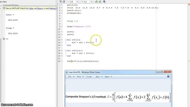Simpson's One-Third Method in MatLab смотреть онлайн