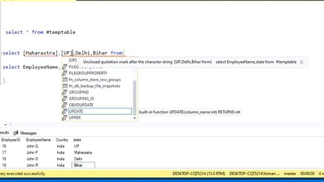 Convert Row Record into column (Use Pivot in SQL) in SQL смотреть онлайн