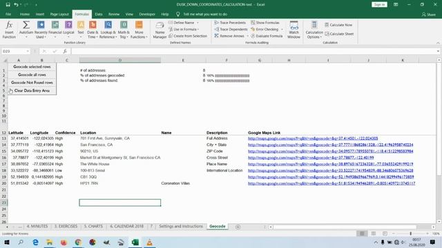 Bing Maps API geocoding on your own Excel Workbook смотреть онлайн