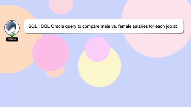 SQL : SQL Oracle query to compare male vs. female salaries for each job at a company смотреть онлайн