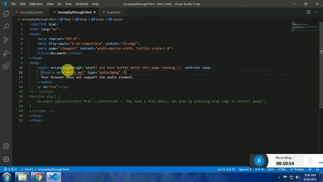 What is oncanplaythrough Attribute in HTML - Learn with advance usage example смотреть онлайн