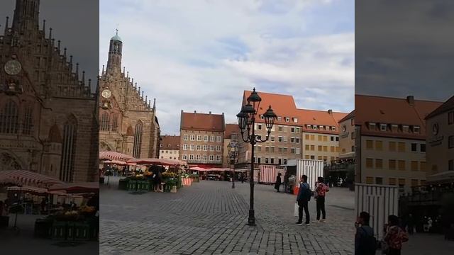 Площадь в городе Нюрнберг, Бавария, Германия октябрь 2019г. смотреть онлайн