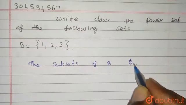 Write down the power set of the following sets. br B = {1,2,3} | Class 9 Maths | Doubtnut смотреть онлайн