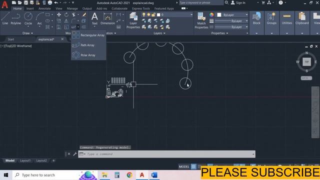 AUTOCAD 2023 TUTORIALS ARRAY COMMAND | EXPLAIN CAD смотреть онлайн