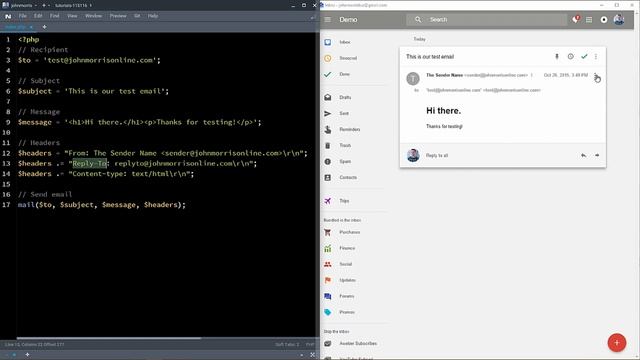 Sending Mail using php and wamp смотреть онлайн