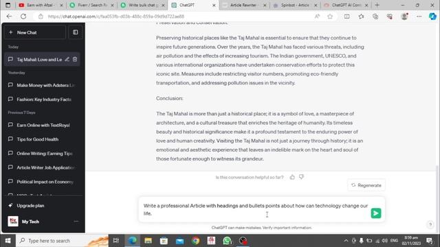 Write Article with Chat GPT and Earn Rs. 2950 in Hour #earnwithafzal смотреть онлайн