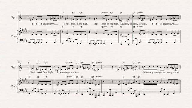 Trumpet - Dreams - Beck - Sheet Music, Chords, & Vocals смотреть онлайн