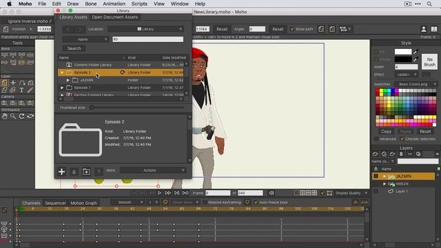 Как пользоваться библиотекой с материалами в Moho - 1