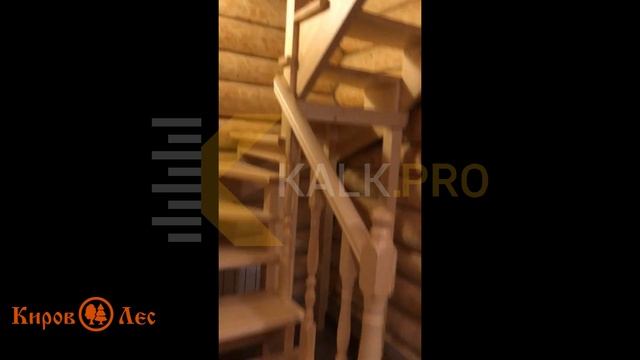 Забежная лестница на 180 градусов - Готовый проект по расчетам строительного калькулятора KALK.PRO смотреть онлайн