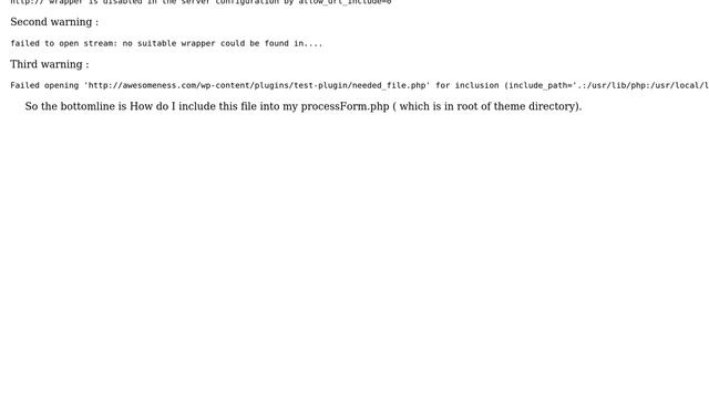 Wordpress: issues including a file from a plugin directory смотреть онлайн