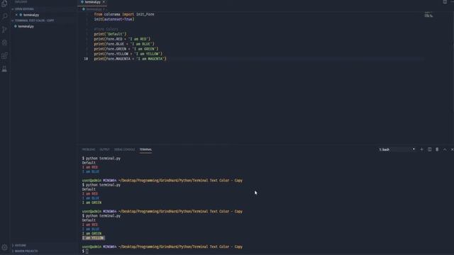 Python Terminal Text Coloring Using COLORAMA смотреть онлайн