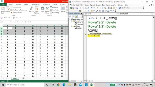Excel VBA - Row Delete смотреть онлайн