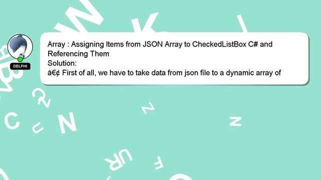 Array : Assigning Items from JSON Array to CheckedListBox C# and Referencing Them смотреть онлайн