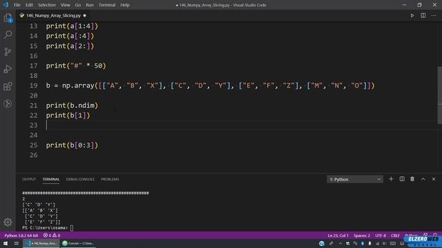 Learn Python in Arabic #146 - Numpy - Array Slicing смотреть онлайн