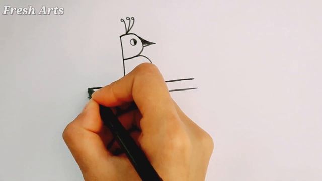 How To Draw A Bird From Letter B | Bird Drawing Step By Step | Letter Drawing