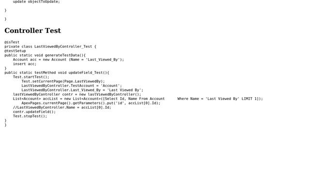 Salesforce: 'Last Viewed By' Account field test - System.QueryException: unexpected token: 'null' смотреть онлайн