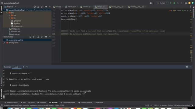Pycharm Could Not Find A Version That Satisfies The Requirement Tensorflow (from Versions: None)