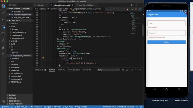 Flutter to Firebase Authentication sign up #57 | Using Email and Password смотреть онлайн