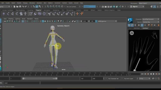 MAYA 2018 эксперимент по изменению позы смотреть онлайн