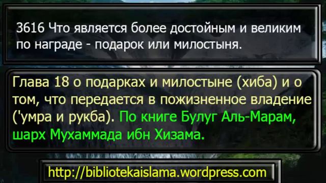 3616 Что является более достойным и великим по награде подарок или милостыня смотреть онлайн