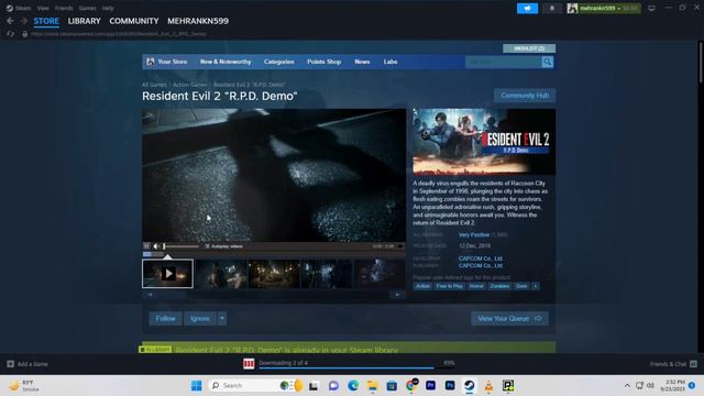 Resident Evil 2 FREE FOR STEAM USER 2023 DEMO смотреть онлайн