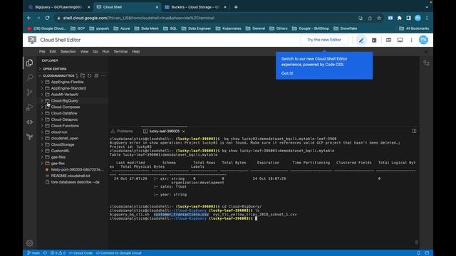 Hands on Creating Native and External table in Cloud BigQuery using bq CLI смотреть онлайн