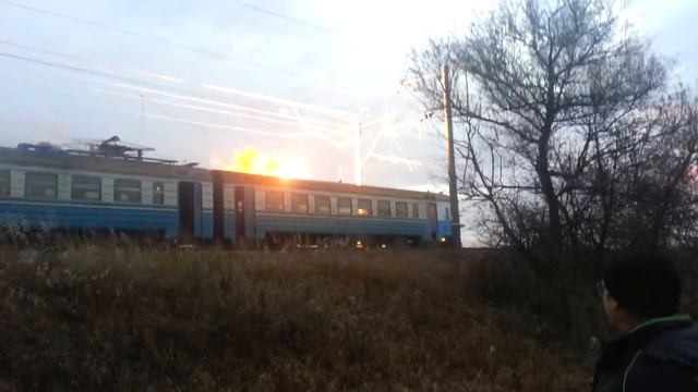 Возгорание электропоезда 13.11.2016г возле ст.Утешное смотреть онлайн