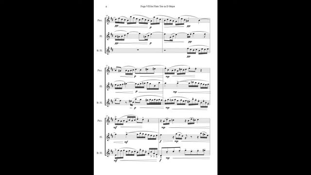 J.S. Bach - Fuga VII for Flute Trio in D Major -Sheet Music смотреть онлайн