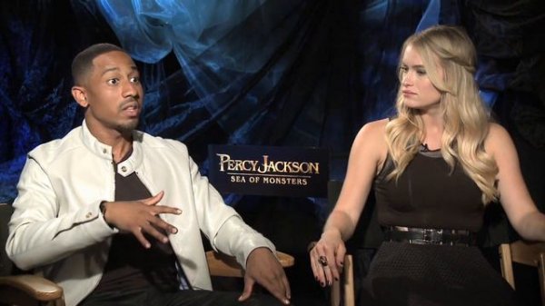 Brandon T. Jackson & Leven Rambin Interview - Percy Jackson: Sea of Monsters (JoBlo.com)