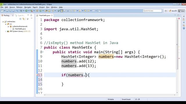 How to check if HashSet is empty Java | HashSet isEmpty() Method in Java смотреть онлайн