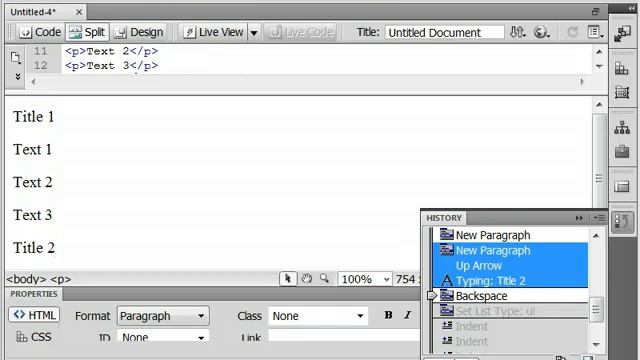Текст - редактирование меню Commands в Adobe Dreamweaver смотреть онлайн