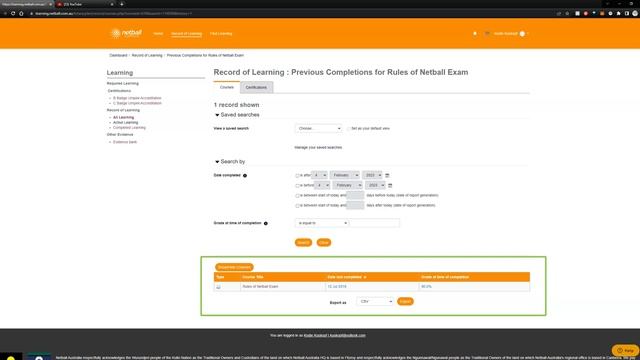 1 - Accessing Existing Records - Netball Learning platform смотреть онлайн