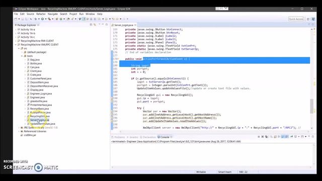 Code DemonstrationJava XML RPC and RMI Recycling Machine - Code Demo (Eclipse) смотреть онлайн