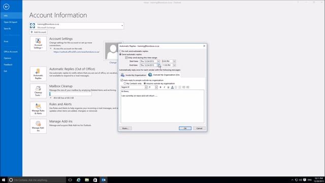 HOW TO set up an out of office reply for Outlook 2016, Outlook 2013, Outlook 2010 смотреть онлайн