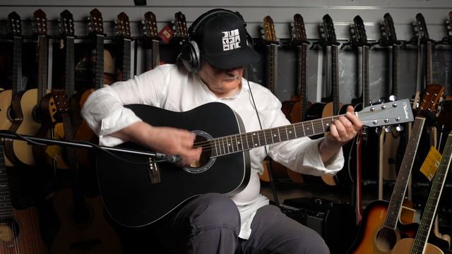 Обзор акустической гитары Veston D 45 SP BKS YouTube смотреть онлайн