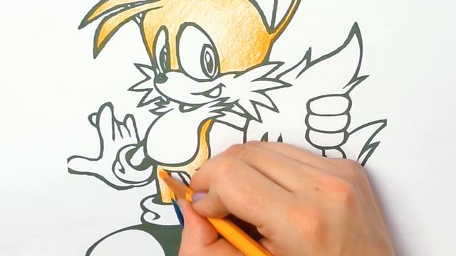 Tails - Sonic The Hedgehog Movie Coloring Pages Drawing For Kids And Children