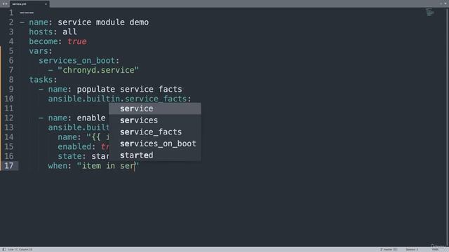 010 Start and enable services on boot on remote hosts Ansible module service facts смотреть онлайн