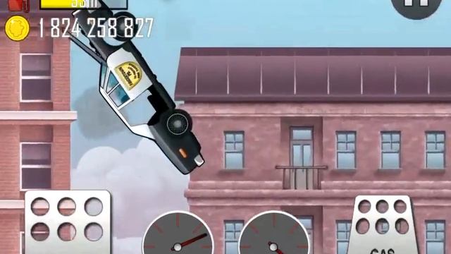 Wall Riding in Hill Climb Racing with Police Car on Rooftops! HD смотреть онлайн