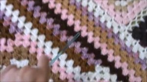 Бабушкин квадрат. Вязаный плед.