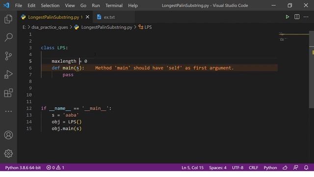 Longest Palindromic Substring | Quadratic time and Constant space | Python смотреть онлайн