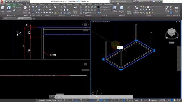 Create 3d table from 2d drawing - Autocad 2018 смотреть онлайн
