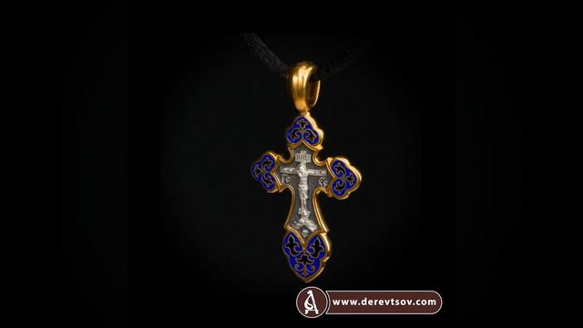 Крест нательный с эмалью - Распятие Господа нашего Иисуса Христа, образ Пресвятой Богородице KRSPE1 смотреть онлайн