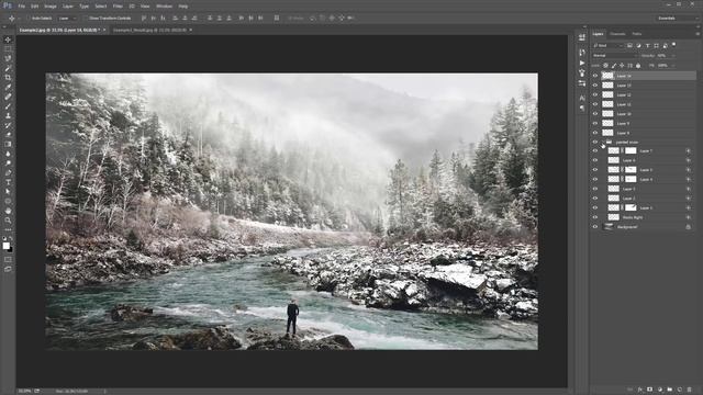 Winter Photoshop Effect Tutorial | Automatically create winter scenes in Photoshop смотреть онлайн