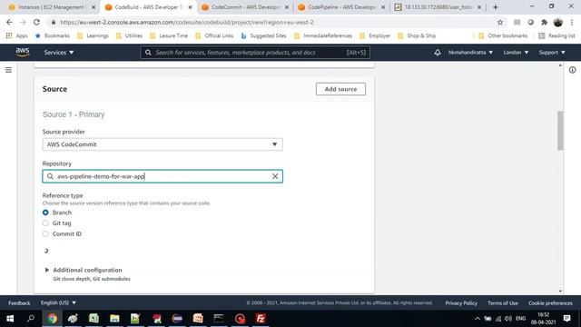 AWS Code Commit, Code Build, Code Deploy, Pipeline with Java - Tomcat, maven. Deploying war file. смотреть онлайн