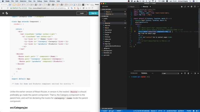 Class04 - React - week 4 - Intro to React Router pt 3 смотреть онлайн