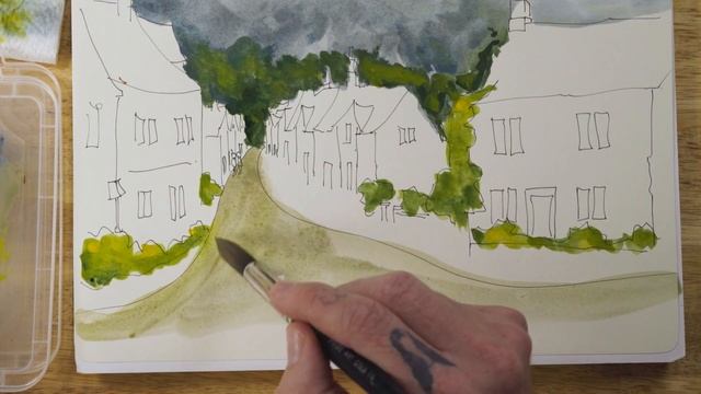 3 Steps To Loose URBAN SKETCHING Tutorial | Ink & 'Watercolor' Acrylic | Sketchy Brett