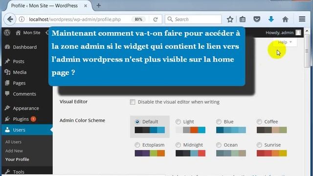 Comment Accéder à la zone admin de Wordpress : Wordpress - débutant смотреть онлайн